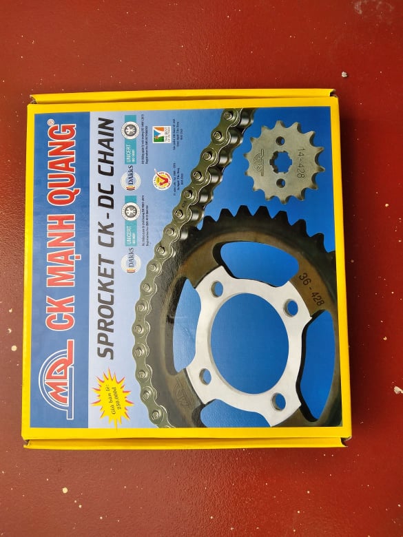 [CHÍNH HÃNG][BẢO HÀNH 1 NĂM / 30.000KM]Bộ Nhông Đĩa Xích Yamaha 36 Sirius Jupiter R 36T/15T/428-100L (Nhông Sên Dĩa) Mạnh Quang