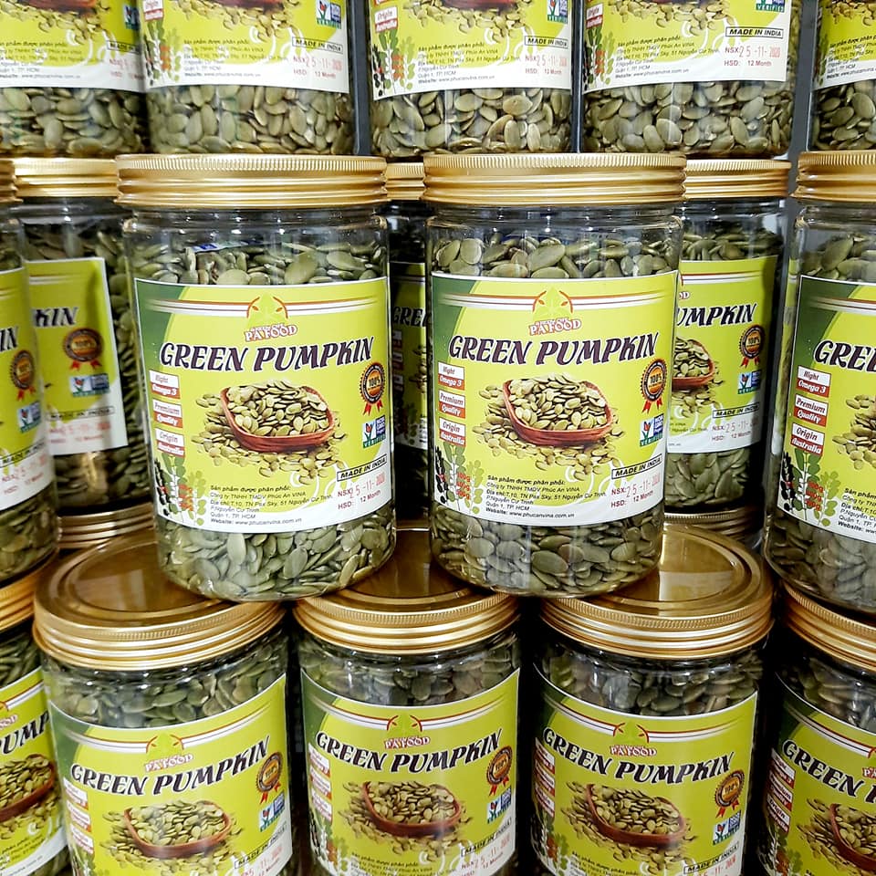 500 gr nhân hạt bí xanh sống/ rang chín nguyên vị