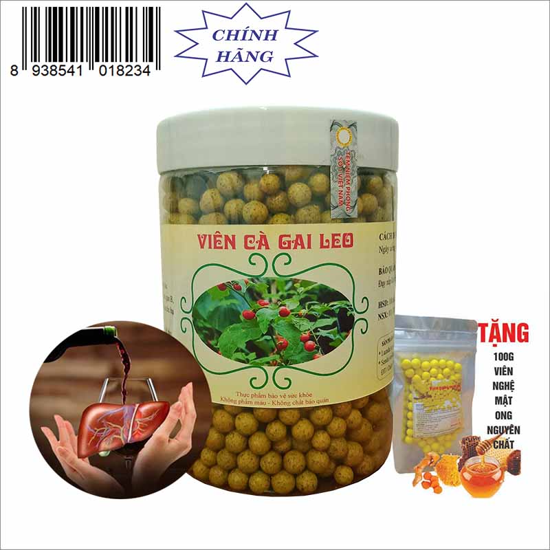 Viên Cà Gai Leo giải độc gan - 500G (Tặng 100G Viên nghệ mật ong)