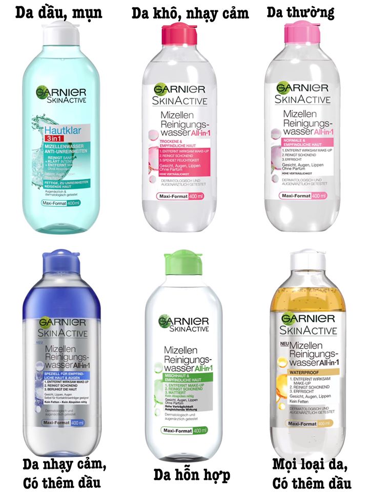 Nước tẩy trang garnier pháp 400ml