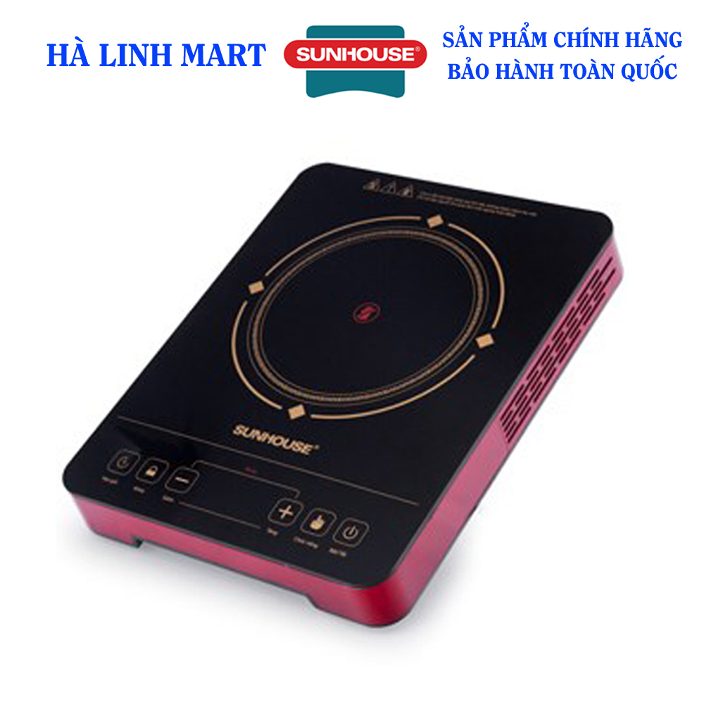 Bếp hồng ngoại cảm ứng Sunhouse SHD6014, Bếp hồng ngoại đơn, Bếp hồng ngoại đa năng không kén nồi, Công suất 2000W, Mặt kính cường lực siêu bền, Tặng 01 vỉ nướng, Bảo hành  12 tháng