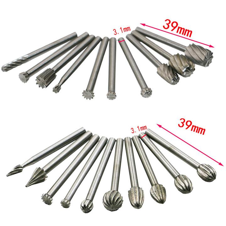 Bộ 20 mũi chạm khắc gỗ lũa hss cán 3mm