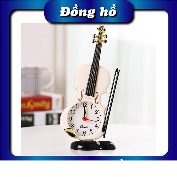 Đồng hồ để bàn hình cây đàn Violin - Đồng hồ để bàn, đồng hồ báo thức hot của năm ...2 màu