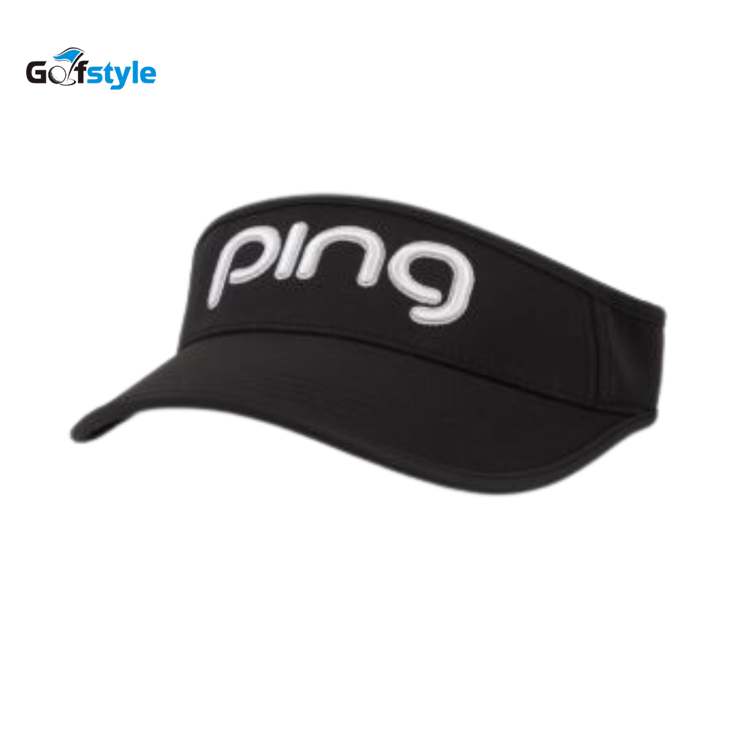 Mũ golf nửa đầu nữ ping direct headwear tour ladies sport visor white/navy 35266
