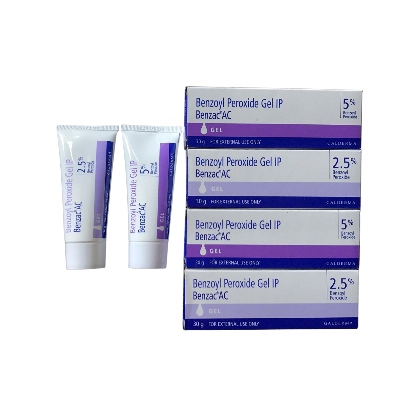 Benzac ac 2.5 - 5% kem chấm mụn, 5 % và 2.5% benzoyl peroxide, giảm sạch mụn ngay