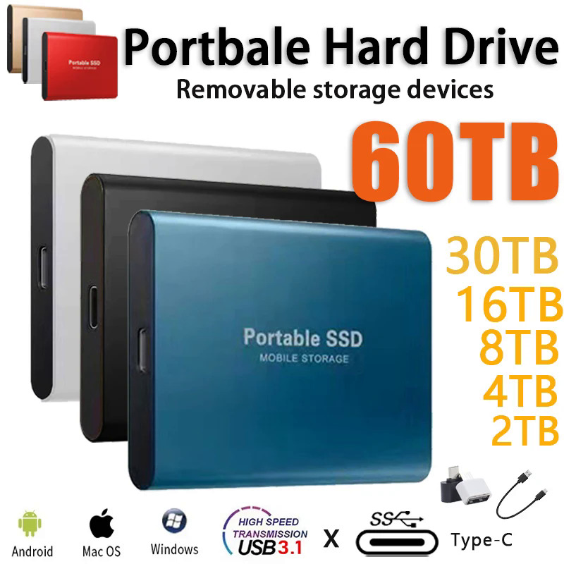 Gốc SSD di động bên ngoài ổ cứng 1TB 2TB di động ổ đĩa trạng thái rắn USB 3.1 tốc độ cao đĩa cứng cho máy tính xách tay máy tính xách tay Mac