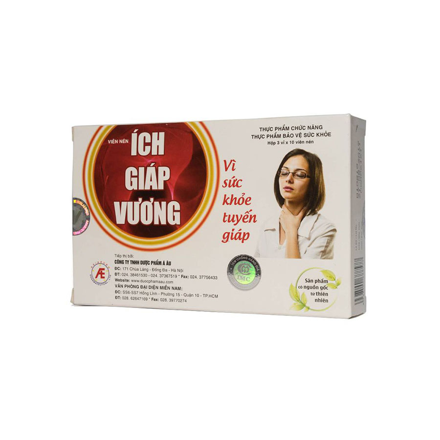 Ích Giáp Vương Hỗ Trợ Điều Trị Rối Loạn Tuyến Giáp Hộp 30 Viên
