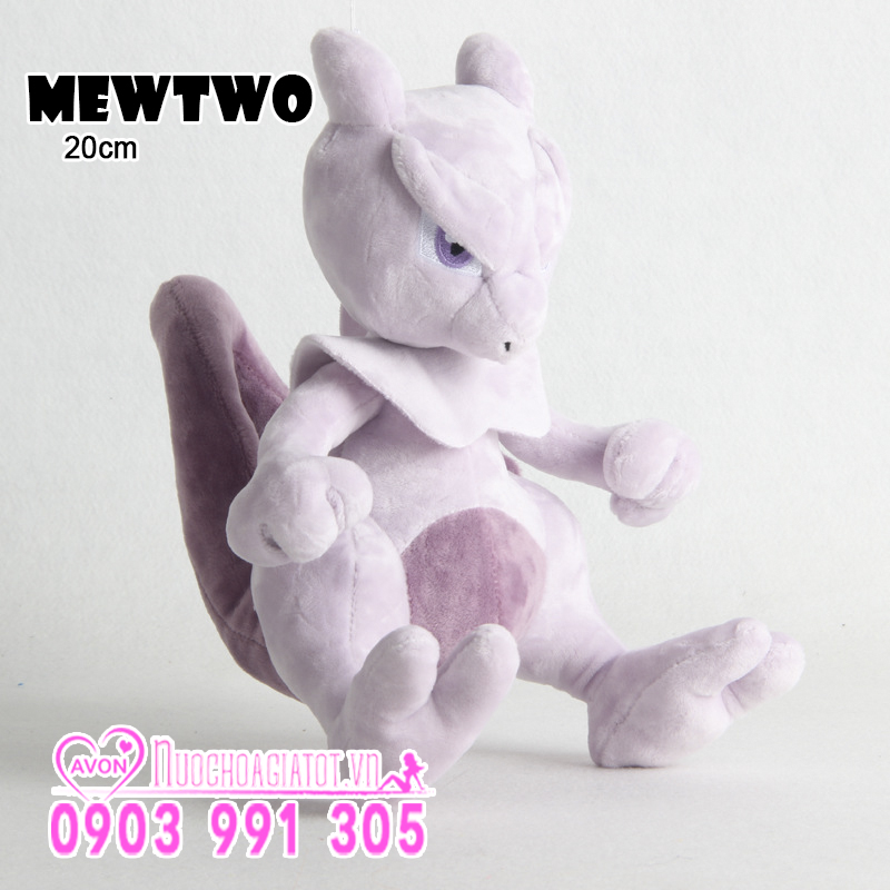 [HCM]TẶNG TÚI QUÀ - GẤU BÔNG POKEMON HUYỀN THOẠI TIẾN HÓA MEGA MEWTWO 20CM