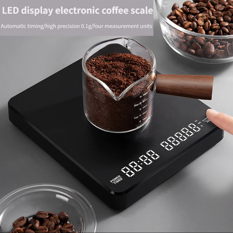 Được Xây Dựng Trong Pin Sạc Điện Tử Quy Mô Tự Động Hẹn Giờ Đổ Trên Espresso Thông Minh Reckon Bởi Thời Gian Nhà Bếp Nướng Quy Mô 3Kg 0.1G