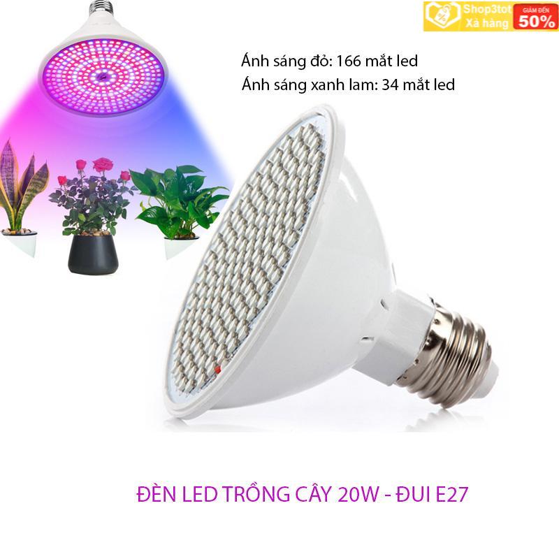 Bóng đèn led trồng cây trong nhà 6W, 10W, 20W đui xoáy E27 vỏ nhựa (Hà Nội-hàng có sẵn)