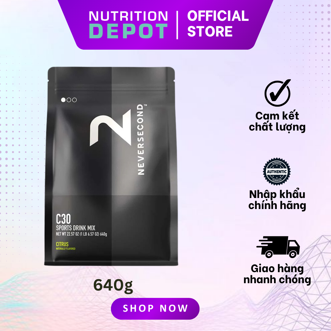 Thức uống thể thao tăng cường hiệu suất Neversecond C30 Sport Drink Túi 640g - Nutrition Depot Vietnam