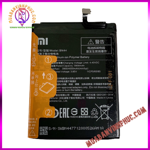 Pin xiaomi redmi 5 plus / bn44,dung lượng 4000mah / bảo hành 12 tháng - mbvp.com