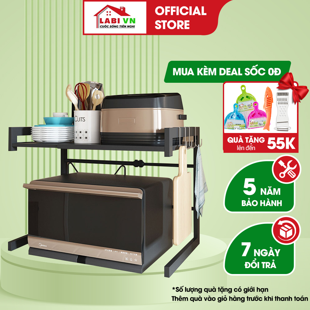 Kệ lò vi sóng labi vn lb068 - tuỳ chỉnh kích thước chiều ngang từ 43 - 65 cm