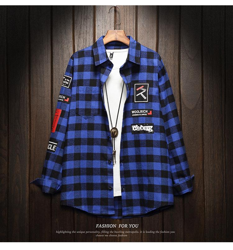 áo sơ mi ca rô phối chữ phong cách thời thượng 2019