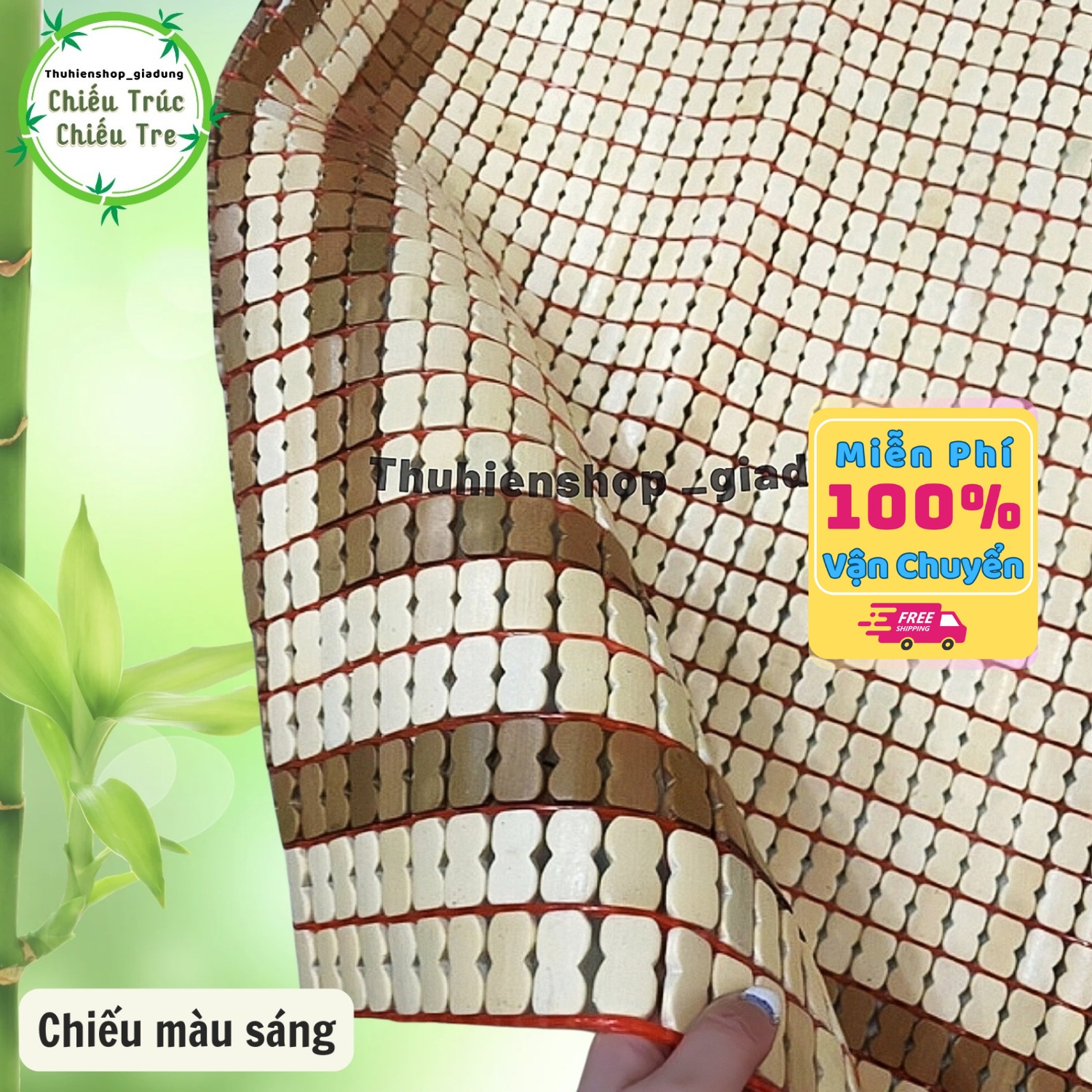 Chiếu trúc chiếu tre hạt trắng điều hòa mát lạnh 1m 1m2 1m4 1m6 1m8 chiếu cao cấp - thu hiền shop