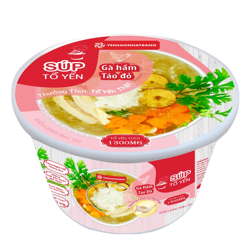 Súp tổ yến ăn liền gà hầm táo đỏ