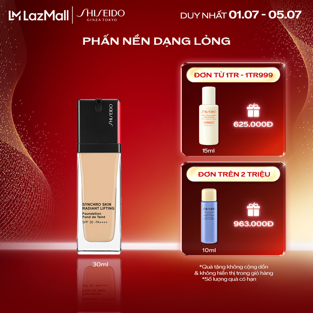Kem nền dạng lỏng Shiseido Synchro Skin Radiant Lifting Foundation 30ml