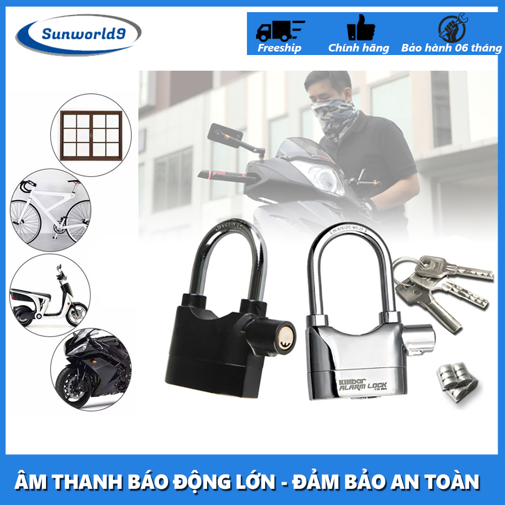 Ổ Khóa Báo Động Chống Trộm CT02 Có Còi Hú, Ổ Khóa Chống Trộm Xe Máy, Chống Trộm, Chống Cắt