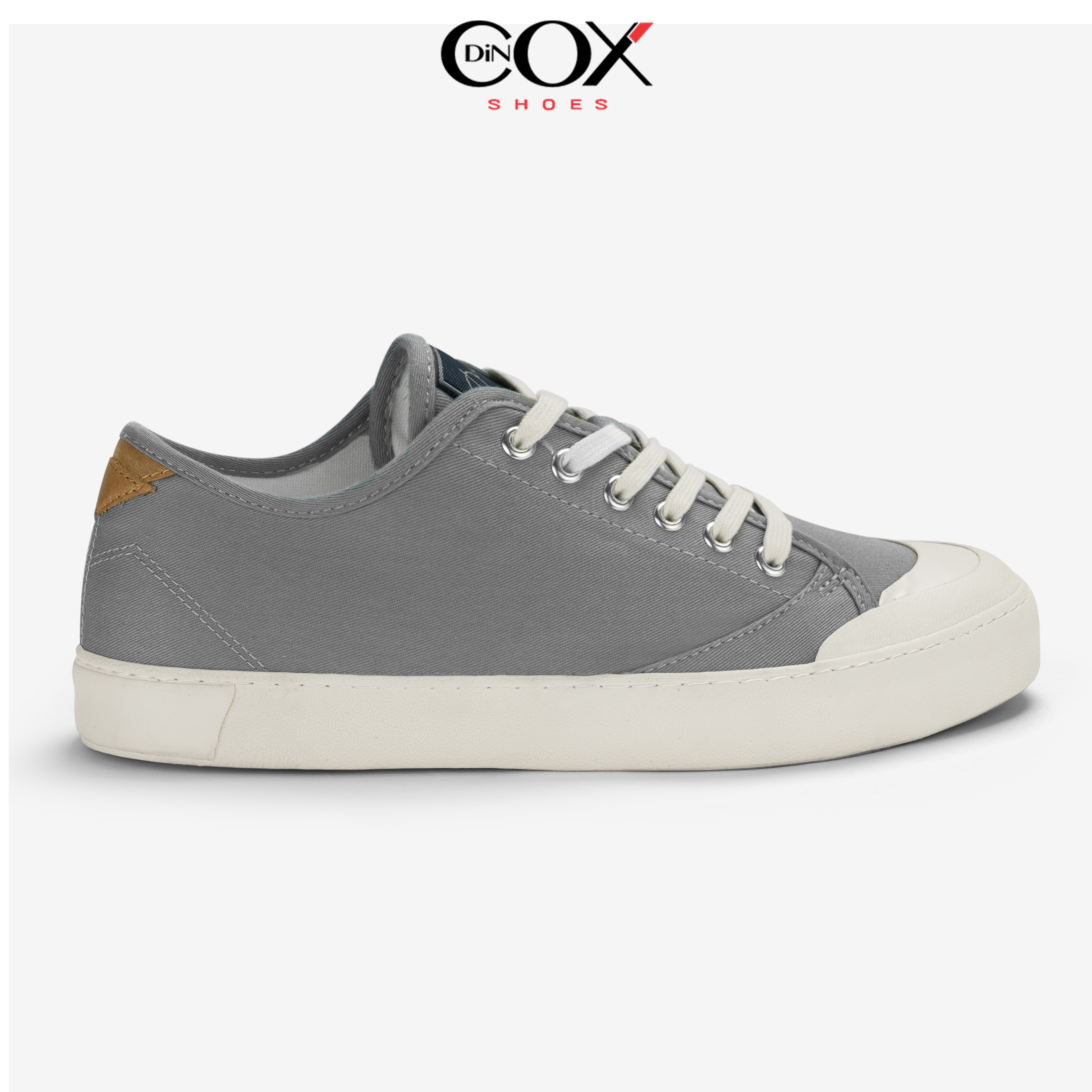 Giày sneaker vải canvas nam nữ e16 grey dincox
