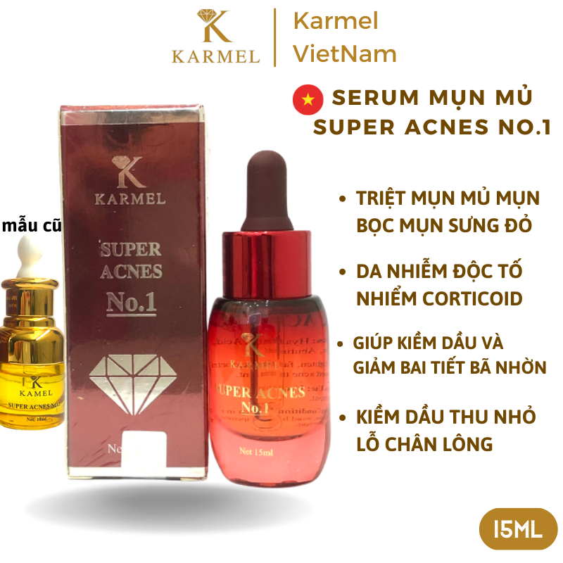 Serum Kiềm dầu, Thu nhỏ lỗ chân lông, Mờ thâm, Triệt mụn viêm 10ml - Super Acnes No.1 Kamel
