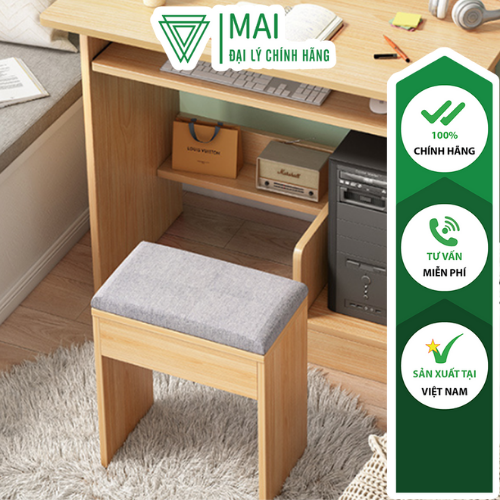 Ghế bàn trang điểm, ghế đôn mặt đệm chân gỗ phong cách Hàn Quốc - GP138