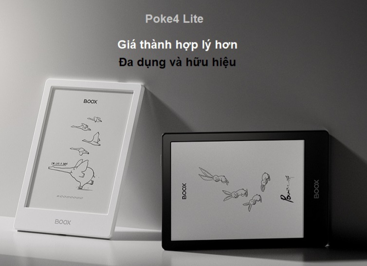 Máy đọc sách Boox Poke 4 Lite - Tặng kho sách chuẩn, kho sách PDF của Bibox - Hàng chính hãng