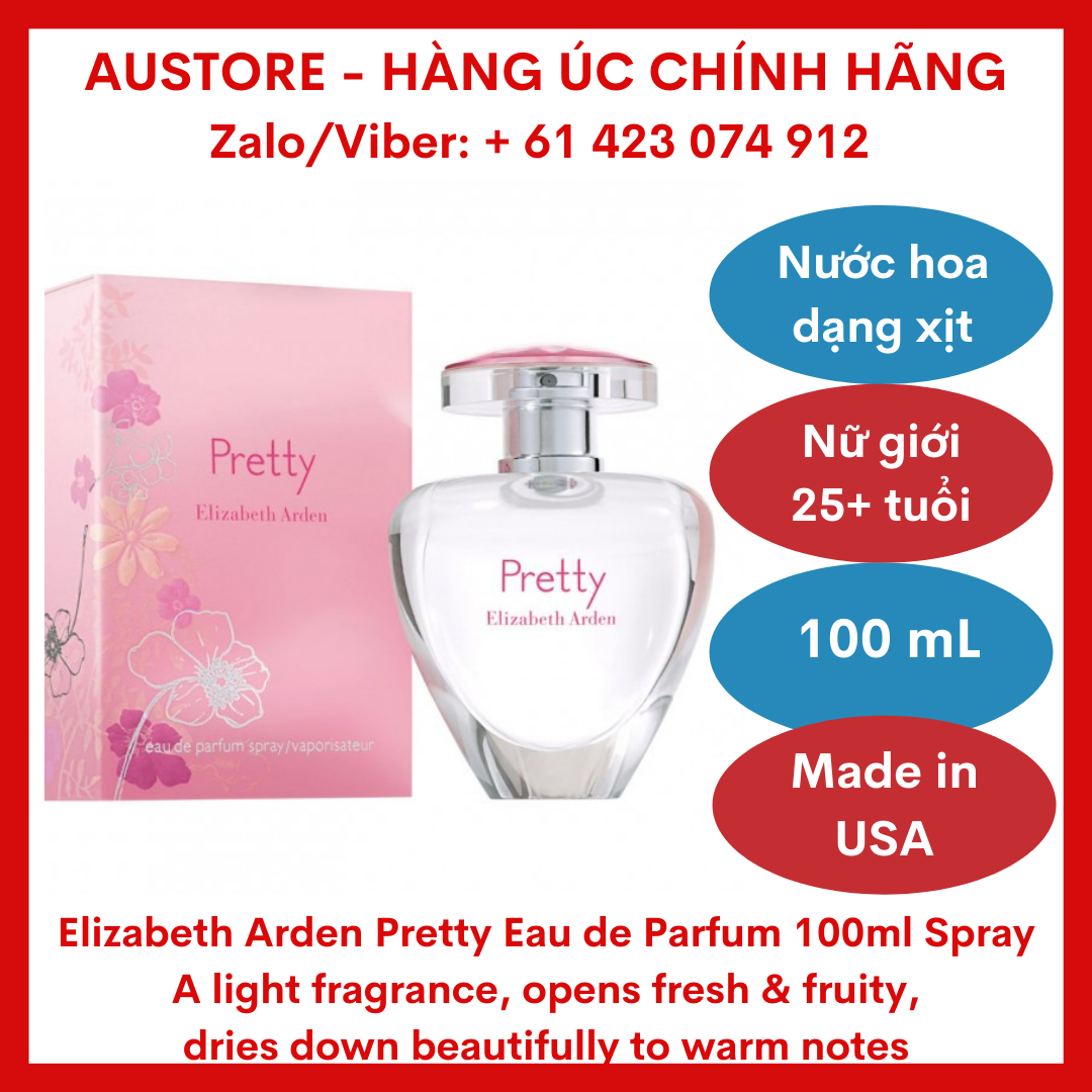 Nước hoa nữ Elizabeth Arden Pretty Eau de Parfum Spray 100ml xách tay Úc