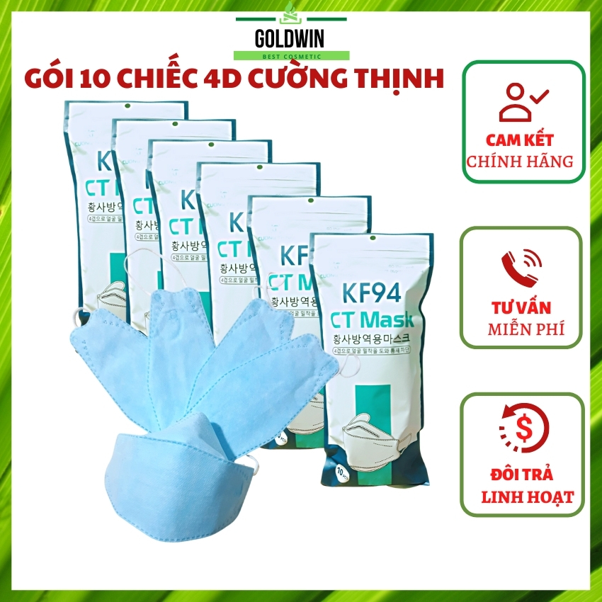 [Combo 50C ] Khẩu Trang 4D CT Mask KF94 Y Tế Cường Thịnh Xuân Lai Chất Dày Dặn Quai Bền Dáng Đẹp Ôm Sát Mặt