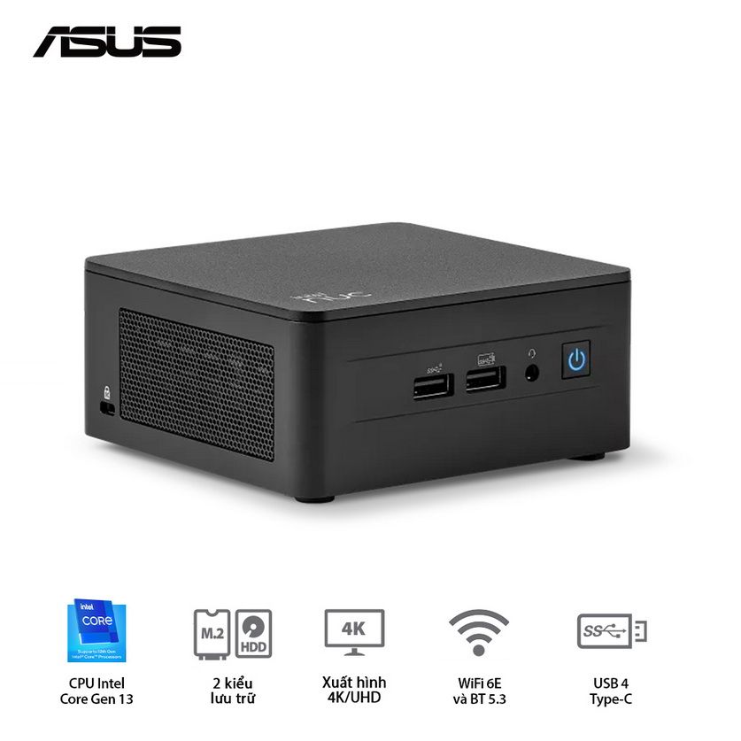 Máy bộ Asus NUC 13 PRO Tall RNUC13ANHI300001I (Intel® i3 1315U,Intel® Graphics, Wi-Fi 6E AX211, Bluetooth 5.2) Giá 9,775,000 Đồng*Miễn phí vận chuyển