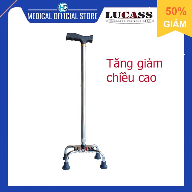 Gậy 4 Chân Thấp Lucass B-924 (Có Thể Tăng Giảm Chiều Cao)(Tiêu chuẩn Mỹ)