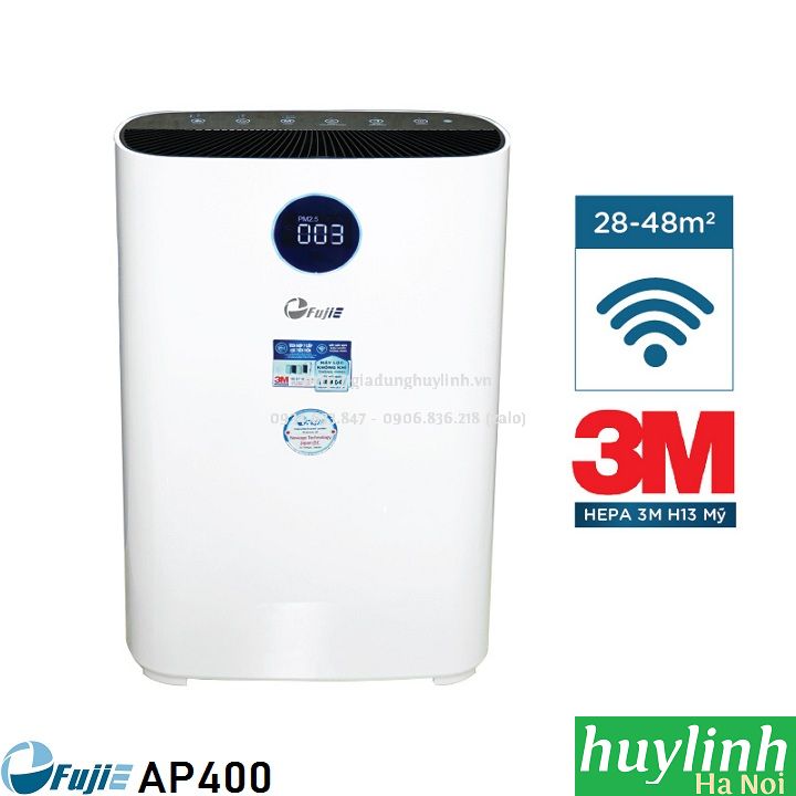 Máy lọc không khí fujie ap400 - 48m2 - hepa 3m - điều khiển wifi