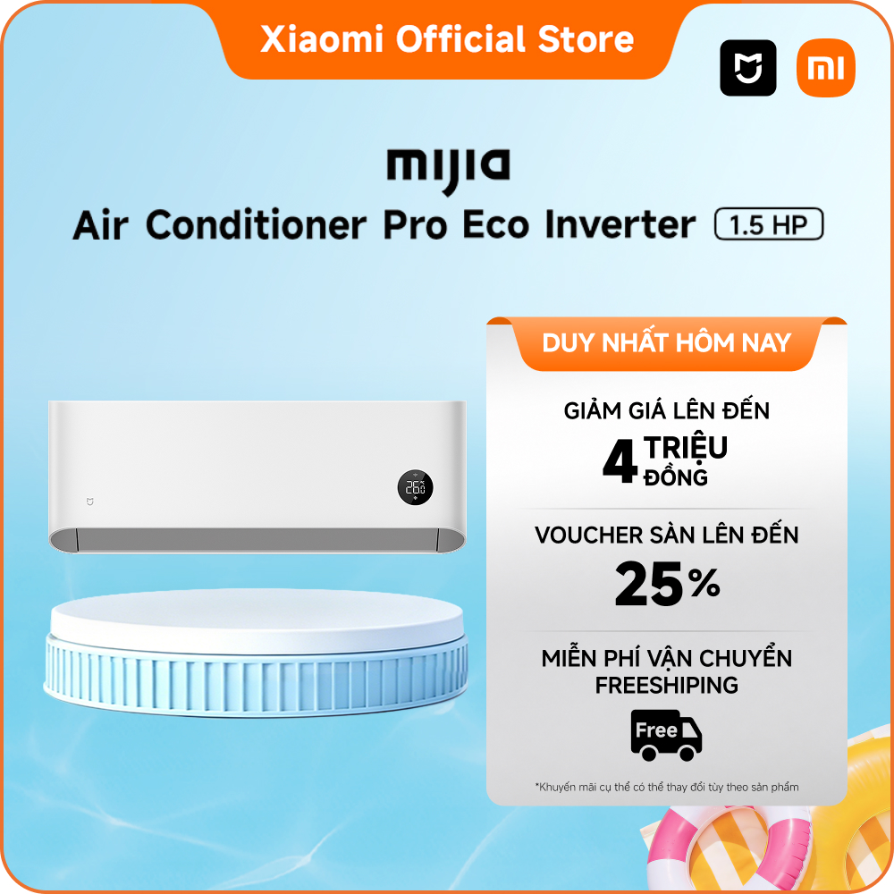 【Máy lạnh Bảo hành 3 năm】Điều Hòa Mijia Air Conditioner Pro Eco Inverter 1.5 Hp Làm Lạnh Nhanh Trong 30 Giây Tiết Kiệm Năng Lượng 20.9% Điều Khiển Thông Minh Bằng Ứng Dụng Xiaomi Home/Google Voice