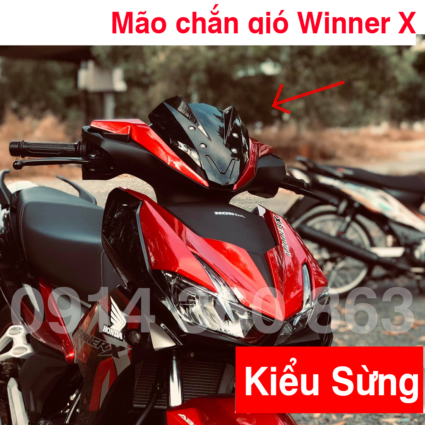 Mão chắn gió Winner X v2 kiểu sừng