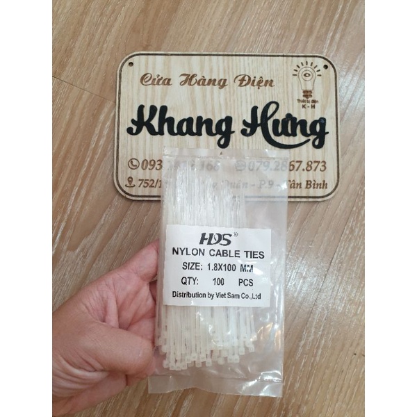 1 bịch dây rút nhựa 10cm bản nhỏ 1.8×100mm