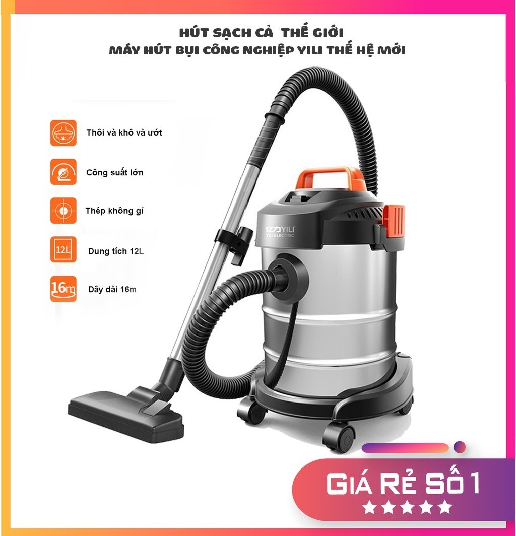 Máy Hút Bụi Công Nghiệp Nội Địa Nhật Bãi YiLi Electronic Công Suất 1200W ( Hút bụi, hút nước, thổi bụi ) Dùng Cho Gia Đình, Bảo Hành Trọn Đời