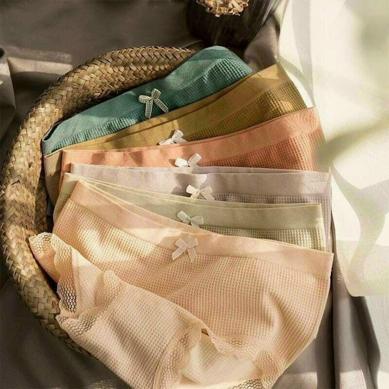 Quần lót nữ cotton không đường may kháng khuẩn nơ nhăn co giãn 4 chiều
