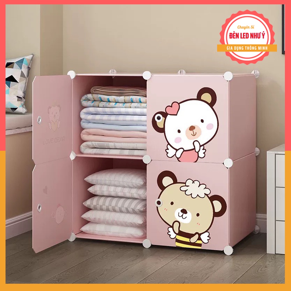 Tủ ghép 4 ô đựng đồ đa năng tiện lợi- dễ lắp ghép