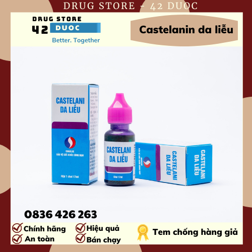 Castelani da liễu 17ml bỏng dạ, lở loét, viêm da mủ, chốc đầu, sát khuẩn