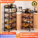 BMZAR Xe đẩy Spa 3/4/5 tầng sắt mắt lưới Kệ có bánh xe Kệ xe đẩy 4 tầng Tải trọng 200kg Xe đẩy đựng đồ