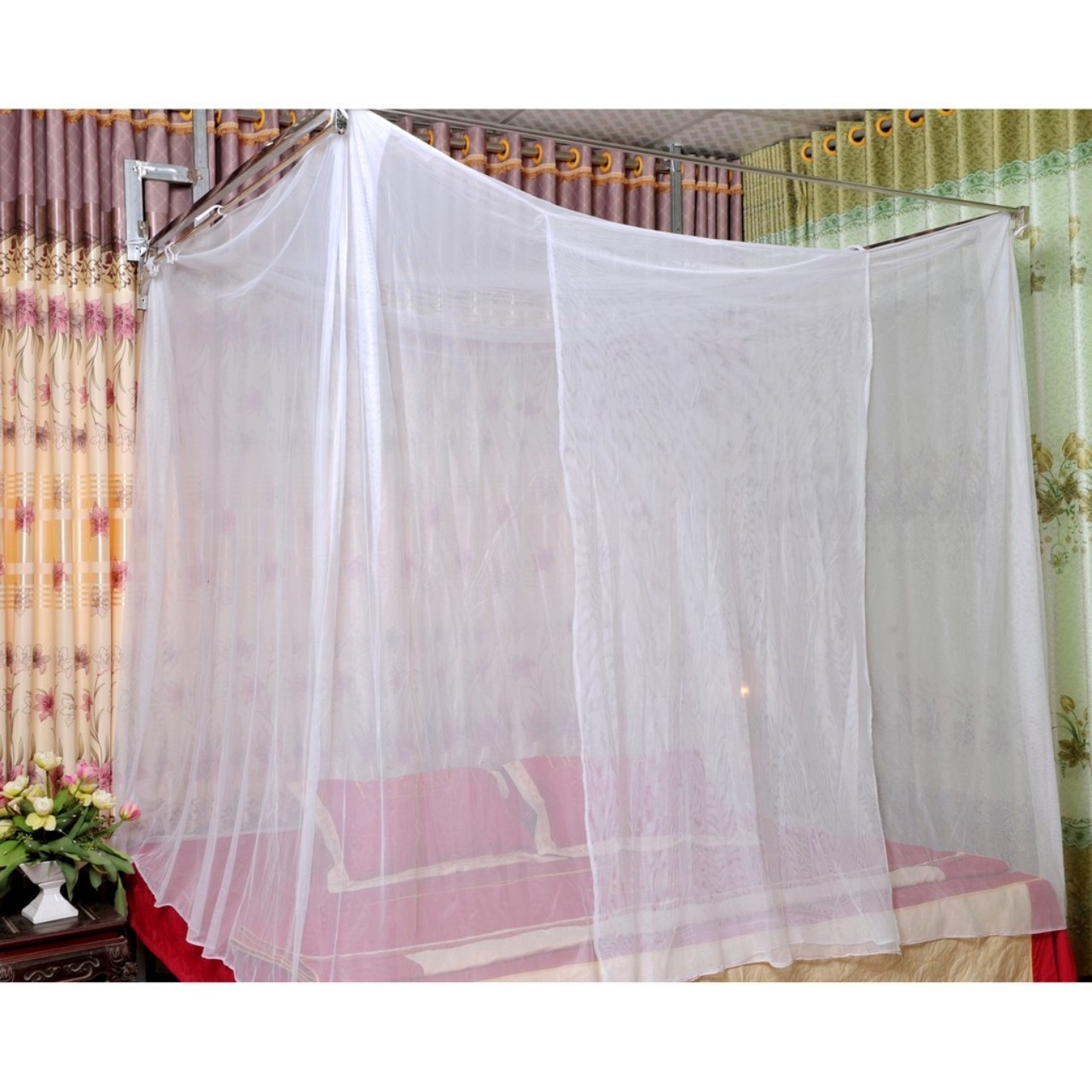 Mùng màn tuyn có cửa 1m6x2m 1m8x2m hàng loại đẹp chân cao 2m