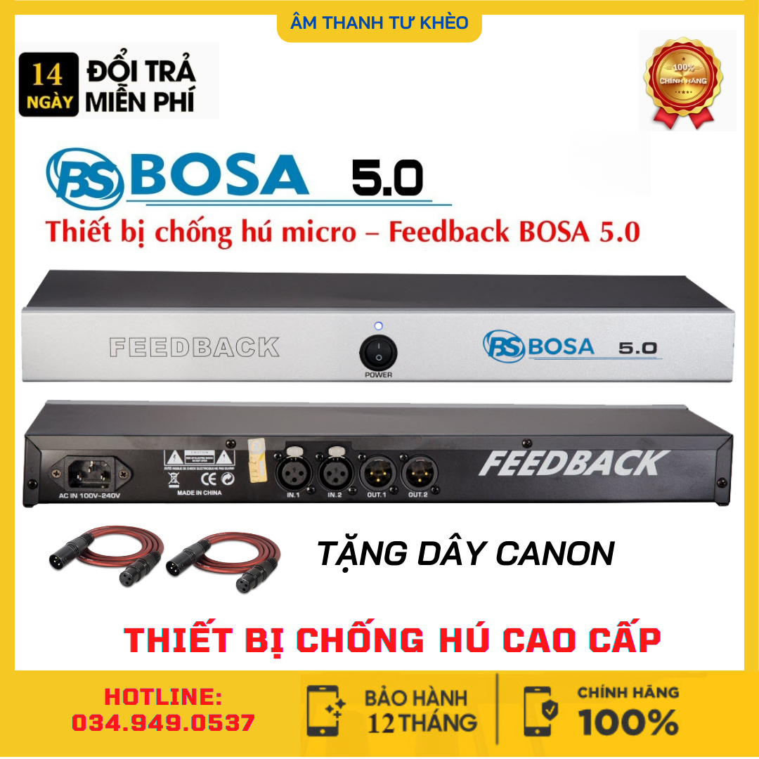 Chống hú micro Feedback Bosa 5.0, Giảm hú rít khi hát karaoke, Dùng cho dàn nhạc ngoài trời hoặc phòng hát karaoke