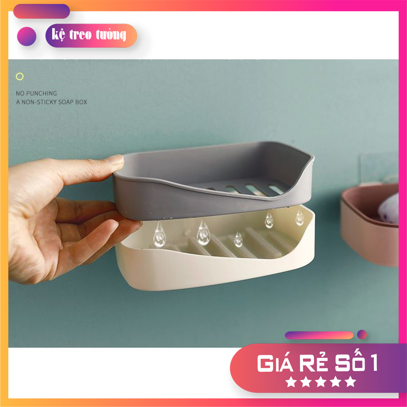 Khay đựng xà phòng 2 lớp cao cấp màu pastel đẹp mắt