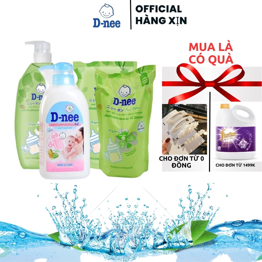 Nước rửa bình sữa , Bình nước Dnee 620 600 550 500 400ML- Hàng Thái