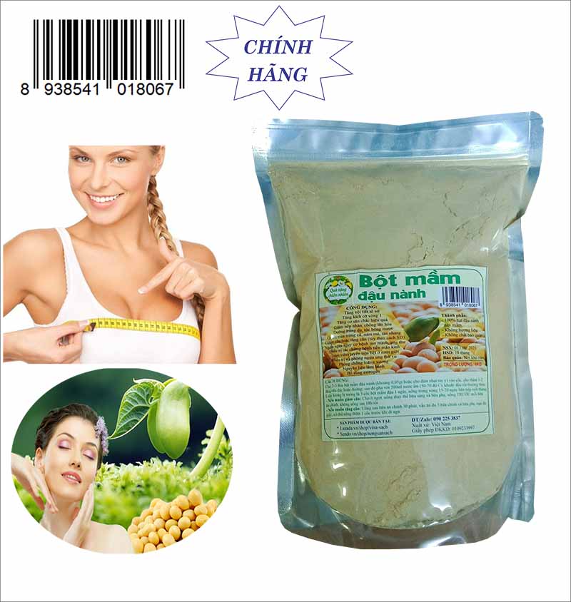 2KG Bột mầm đậu nành (Tăng vòng 1 cấp tốc) - Mẫu túi Zip, khuyến mãi giảm giá sâu.