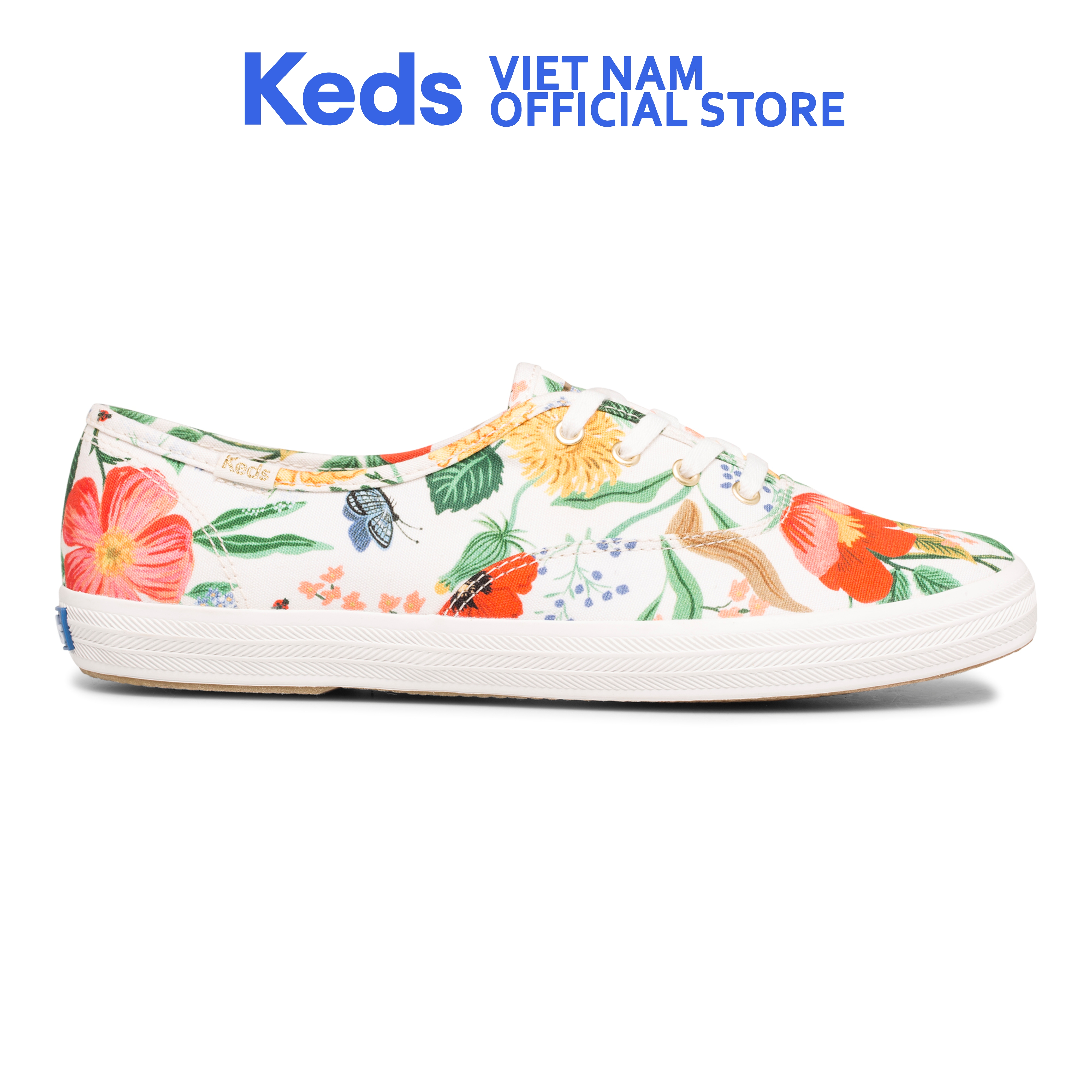 Giày keds nữ- champion canvas rifle paper co. botanical cvs white- kd065569