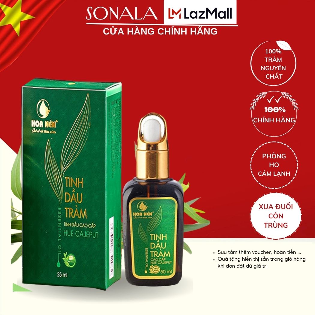 Dầu tràm CAO CẤP HOA NÉN 100% nguyên chất tràm gió giữ ấm cơ thể phòng ngừa gió cảm lạnh cho bé xoa dịu vết côn trùng cắn vết muỗi cắn Chuẩn VietGAP SONALA