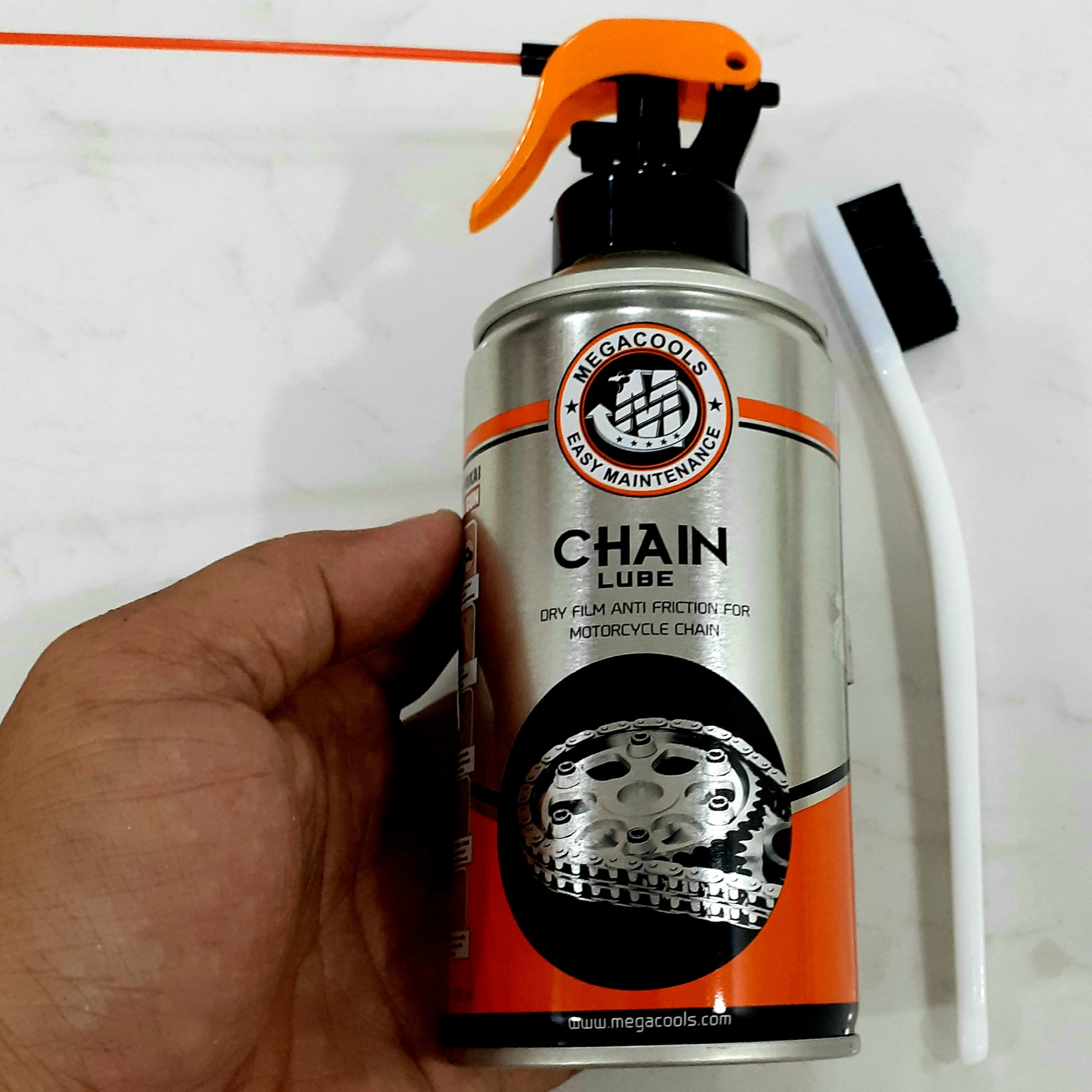 [HCM][combo dưỡng sên-bàn chải] Megacools Chain Lube 300ml và bàn chải vệ sinh sên 18cm