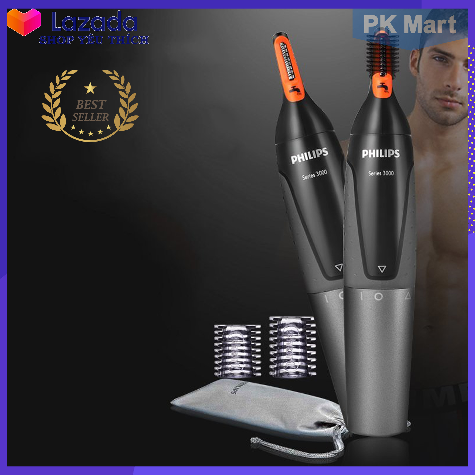 Máy cắt tỉa lông mũi, lông tai, lông mày Philips NT3160 - Hàng nhập khẩu