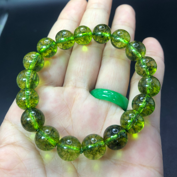 ( MẪU MỚI ) Chuỗi Vòng tay đá thạch anh ưu linh xanh rêu 10MM tuyệt đẹp,chuỗi bình an giải tỏa phiền muộn.