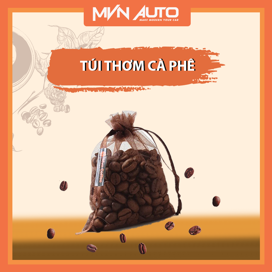 Túi thơm cà phê nguyên hạt, không hương liệu- 100% robusta honey - mvn auto